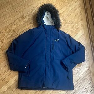 HOLLISTER CALIFORNIA all-weather blue parka coat size large